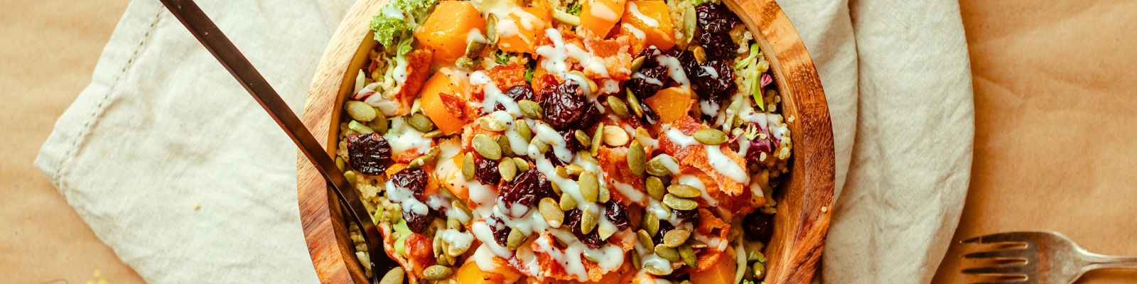 Kale Ceaser Salad Autumn Grain Bowl