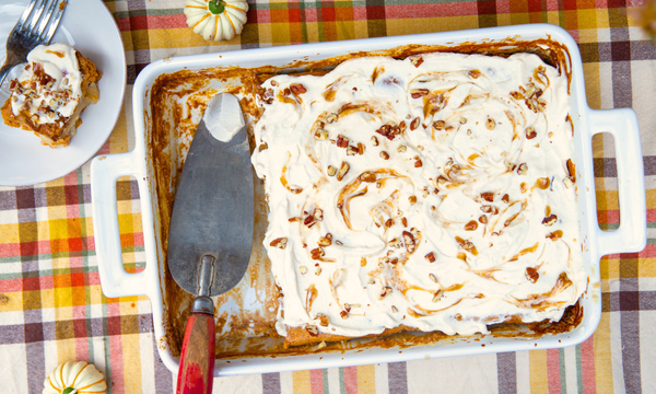 Gluten Free Pumpkin Cake with Pecan Crunch