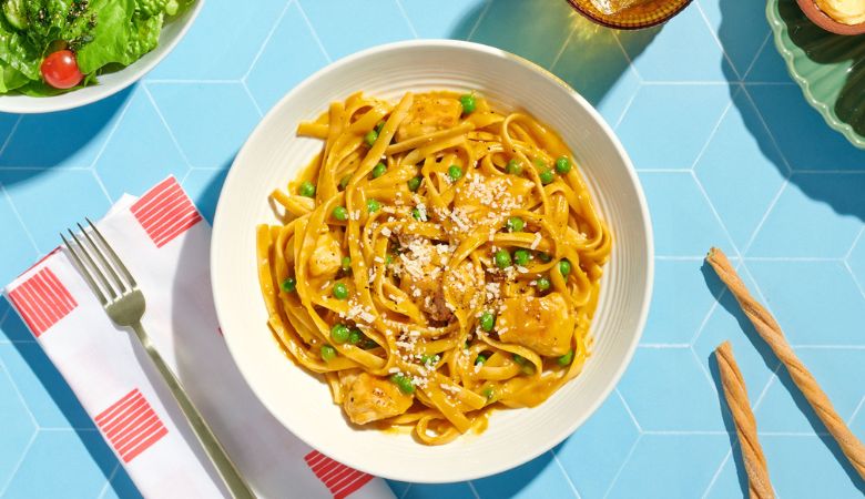 One-Pot Butternut Alfredo with Chicken & Peas