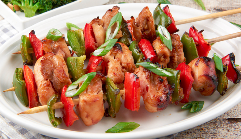 Smoky CattleBoyZ BBQ Glazed Chicken Skewers