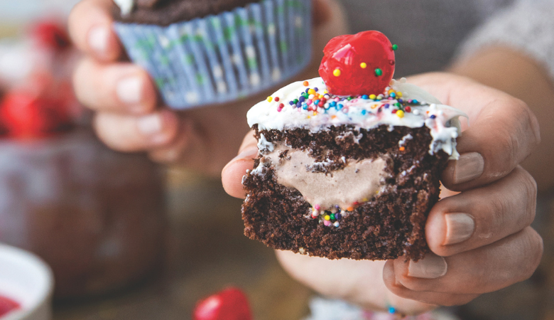Ice Cream Stuffed Cupcakes
