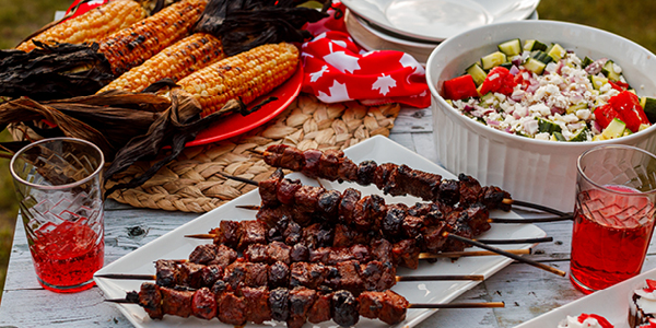 Steak Kebabs with Cherry BBQ Sauce
