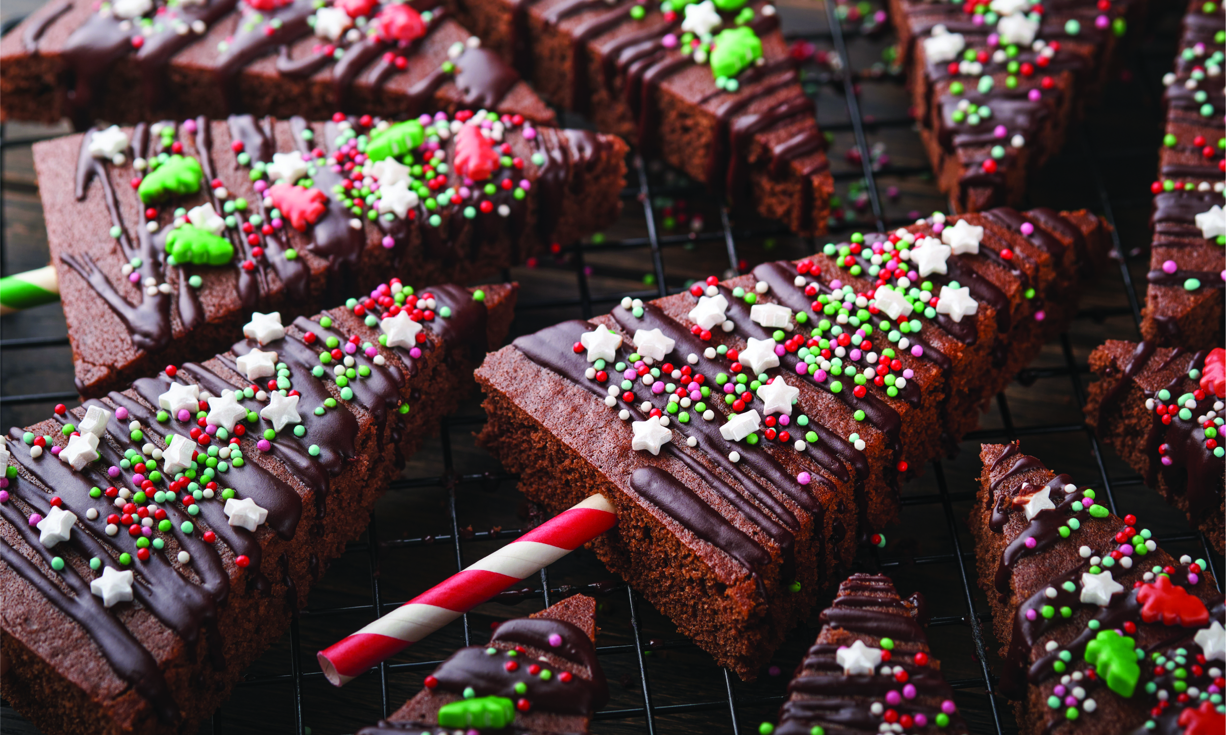 Chocolate Chip Mint Christmas Tree Brownies