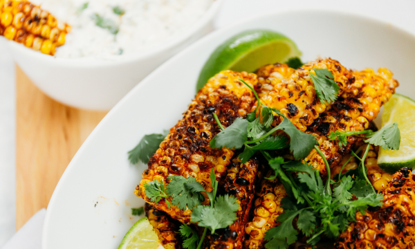 Vegan Grilled Corn Ribs with Cilantro Lime Dipping Sauce