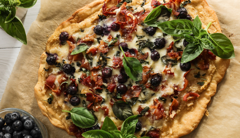 Savoury Blueberry & Bacon Pizza