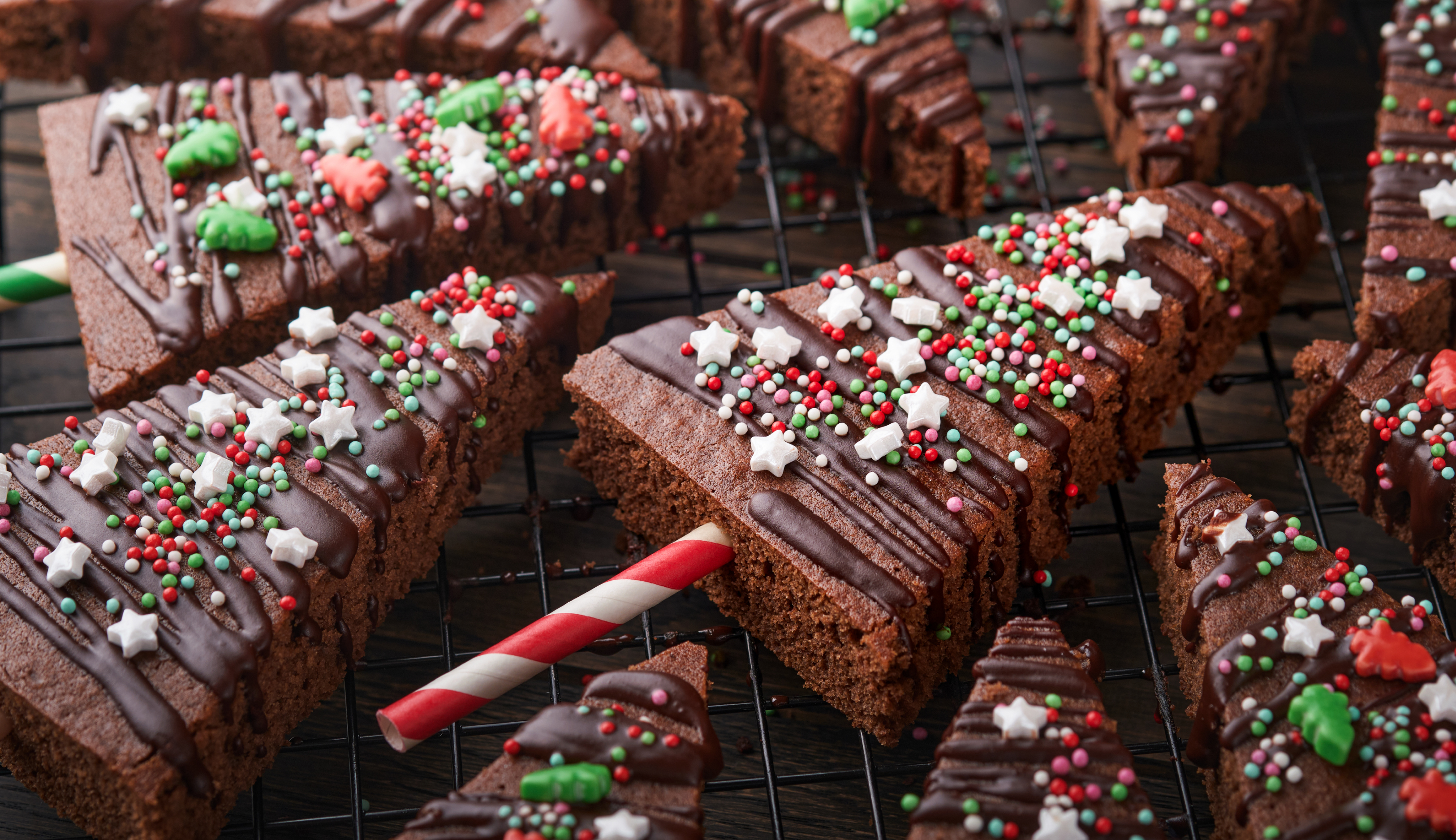 Chocolate Chip Mint Christmas Tree Brownies