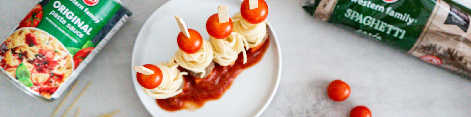 Spaghetti and Meatball Skewer
