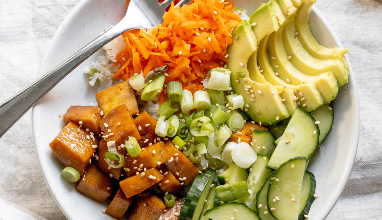 Sticky Maple Tofu Poke Bowl