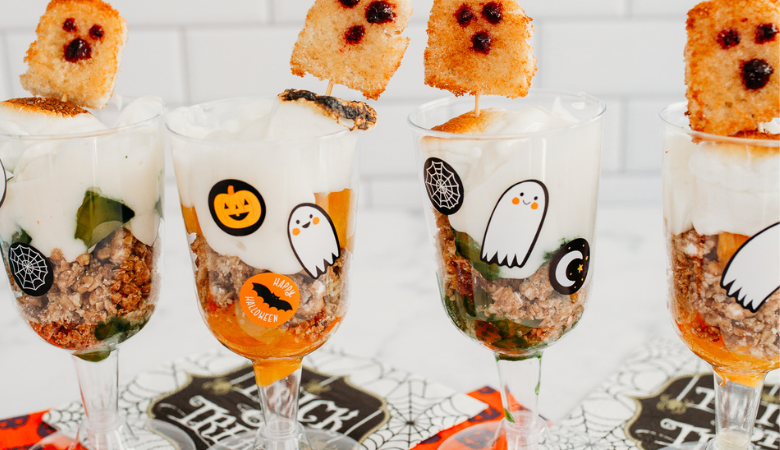 Halloween Peach Parfait