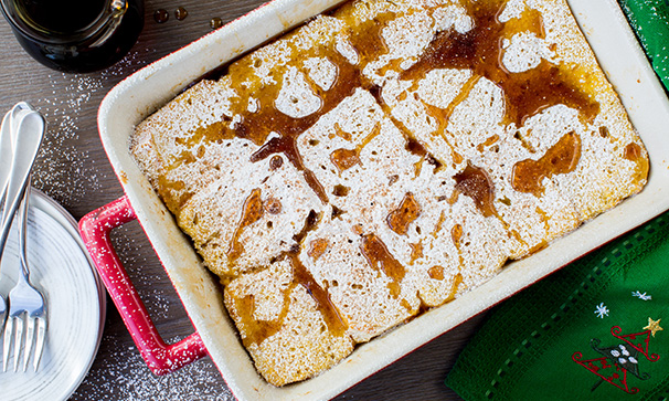 Overnight Eggnog French Toast Casserole Recipe