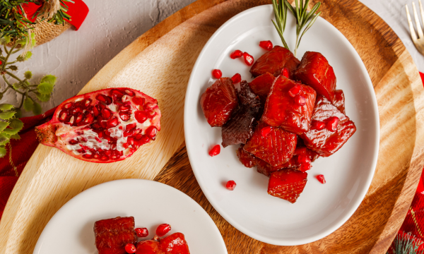 Pomegranate Orange Glazed Salmon Nuggets Recipe