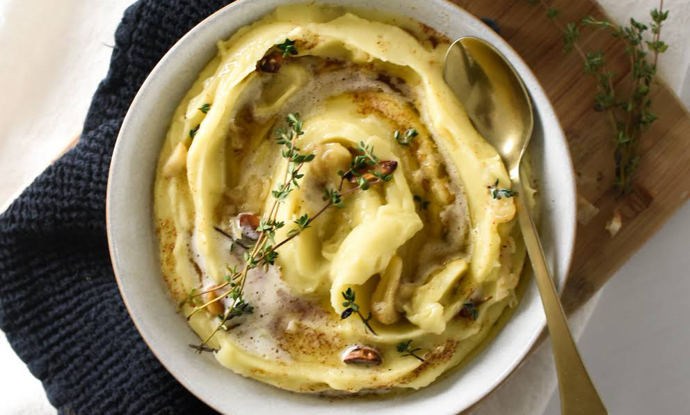 Brown Butter & Roasted Garlic Mashed Potatoes