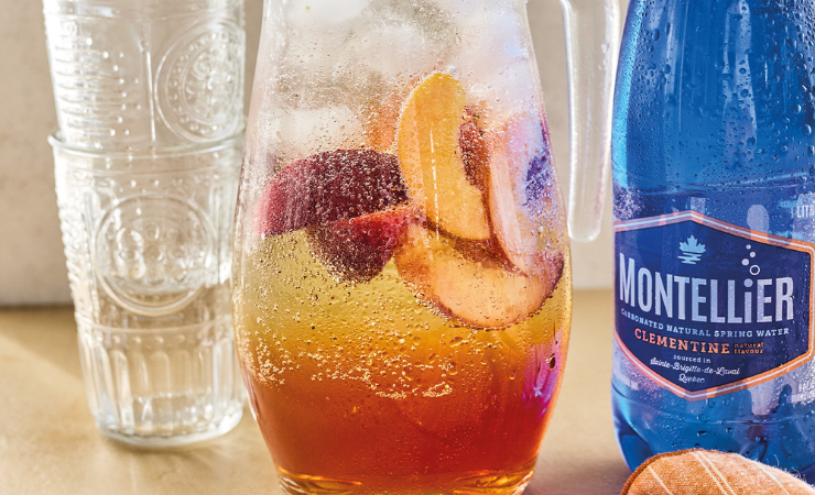 Montellier Sparkling peach and clementine iced tea