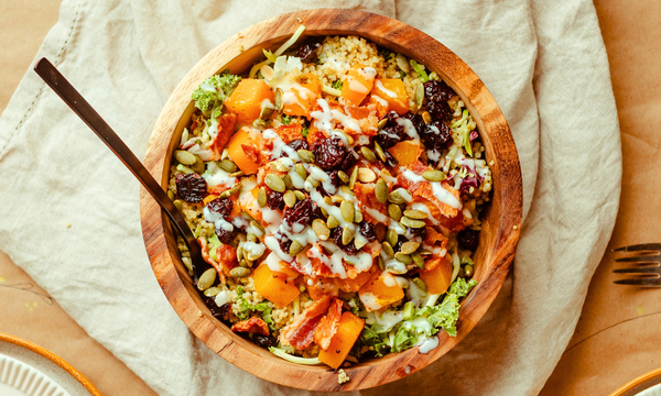 Kale Ceaser Salad Autumn Grain Bowl
