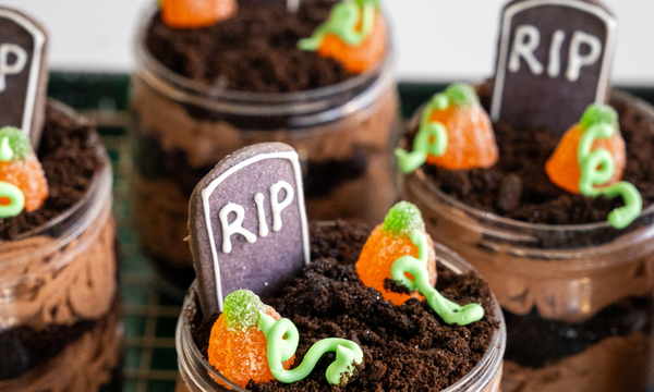 Halloween Chocolate Cake Jars