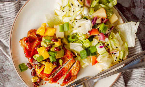 Glazed Pork with Mango Salsa