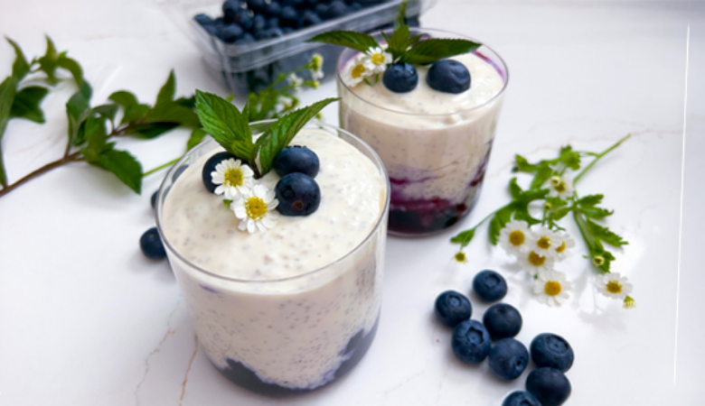 High Protein Blueberry Chia Pudding 