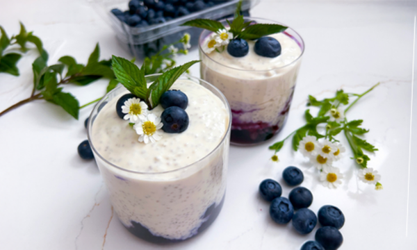 High Protein Blueberry Chia Pudding