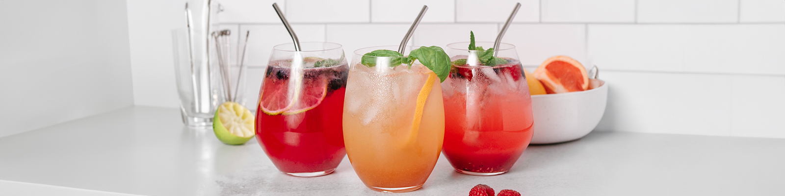 Trio of Citrus Berry Smash Mocktails