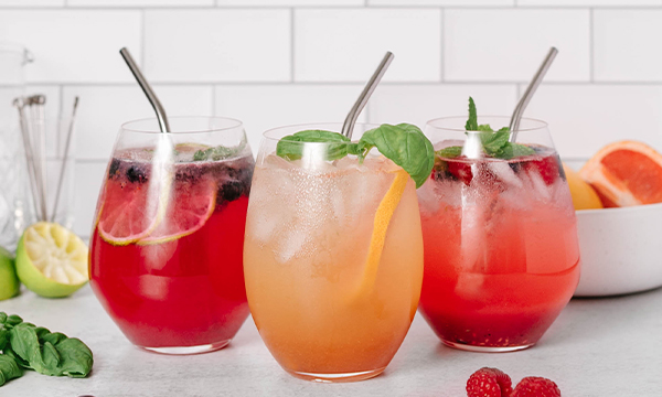 Trio of Citrus Berry Smash Mocktails