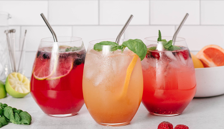 Trio of Citrus Berry Smash Mocktails