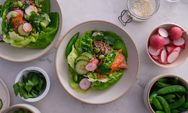 Miso Salmon Lettuce Bowl