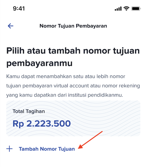 Tambah Nomor Tujuan