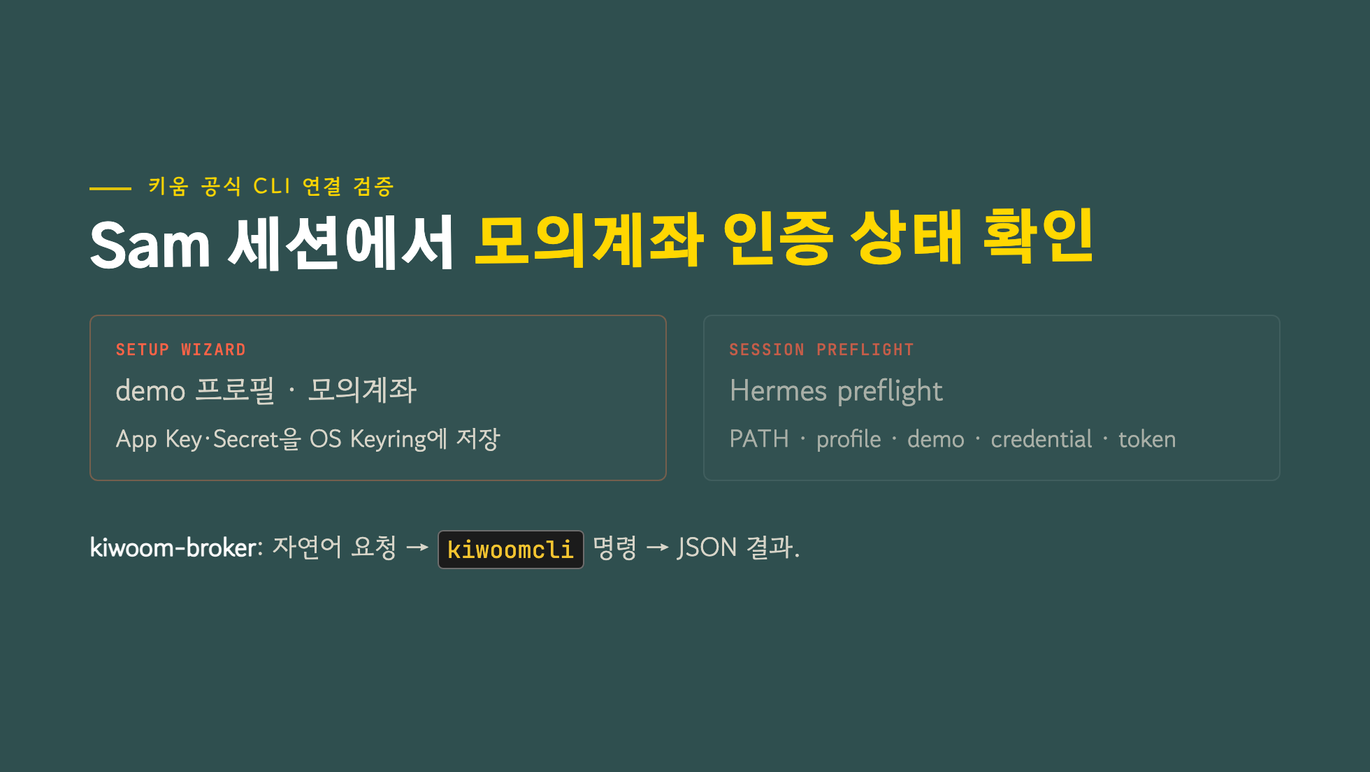 Sam 세션에서 모의계좌 인증 상태 확인
