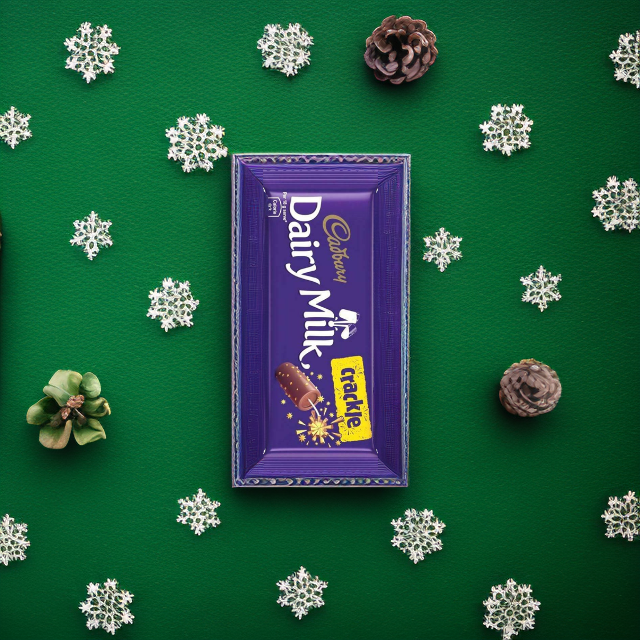 on Green Christmas wall paper intricate details overhead shot no chocolate bars no text nikon D850

