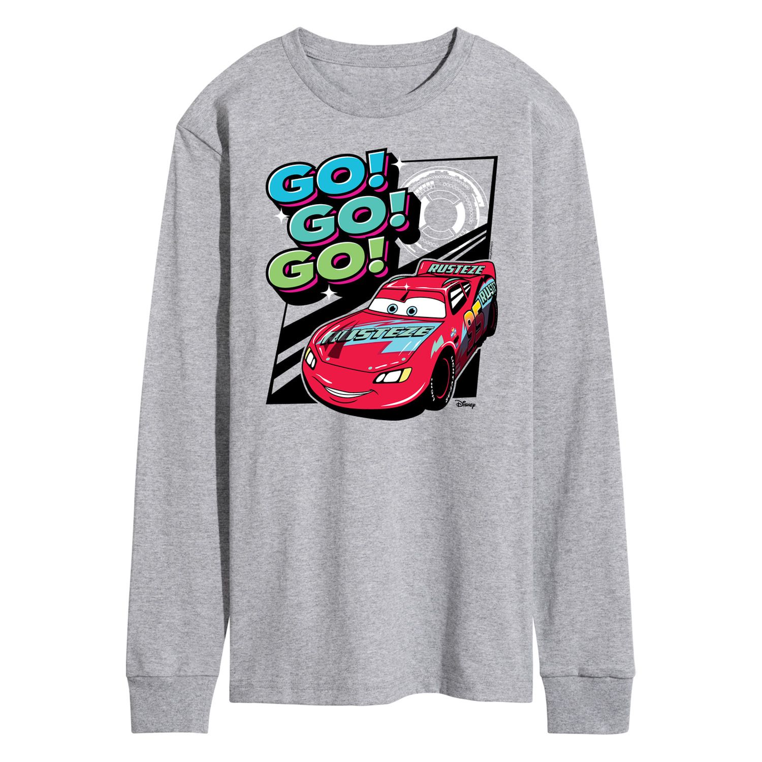 Disney / Pixar's Cars Lightening McQueen Go Go Go Unisex Long Sleeve Graphic Tee T-Shirt