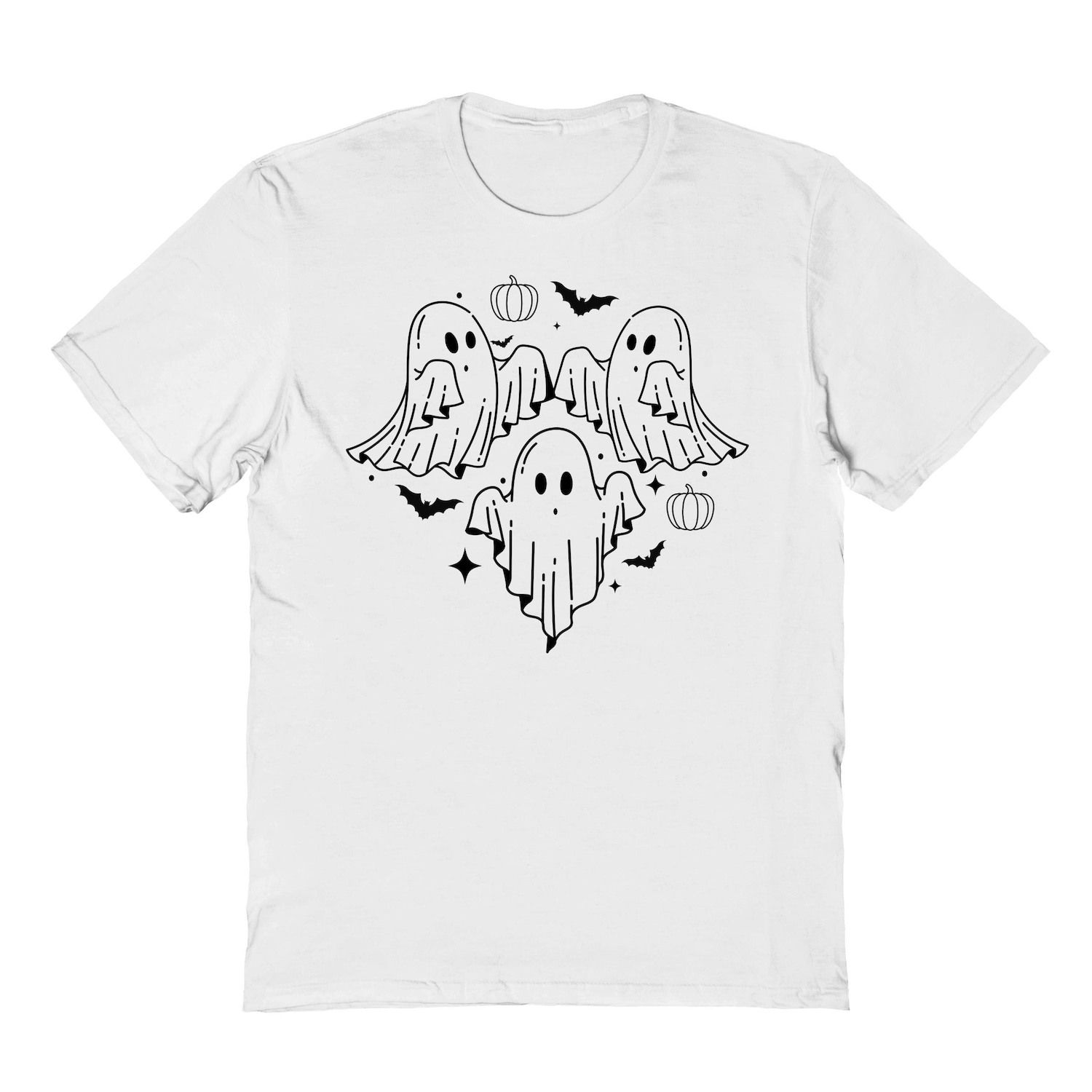 3 Ghosts Flying Halloween Graphic Tee Unisex T-Shirt