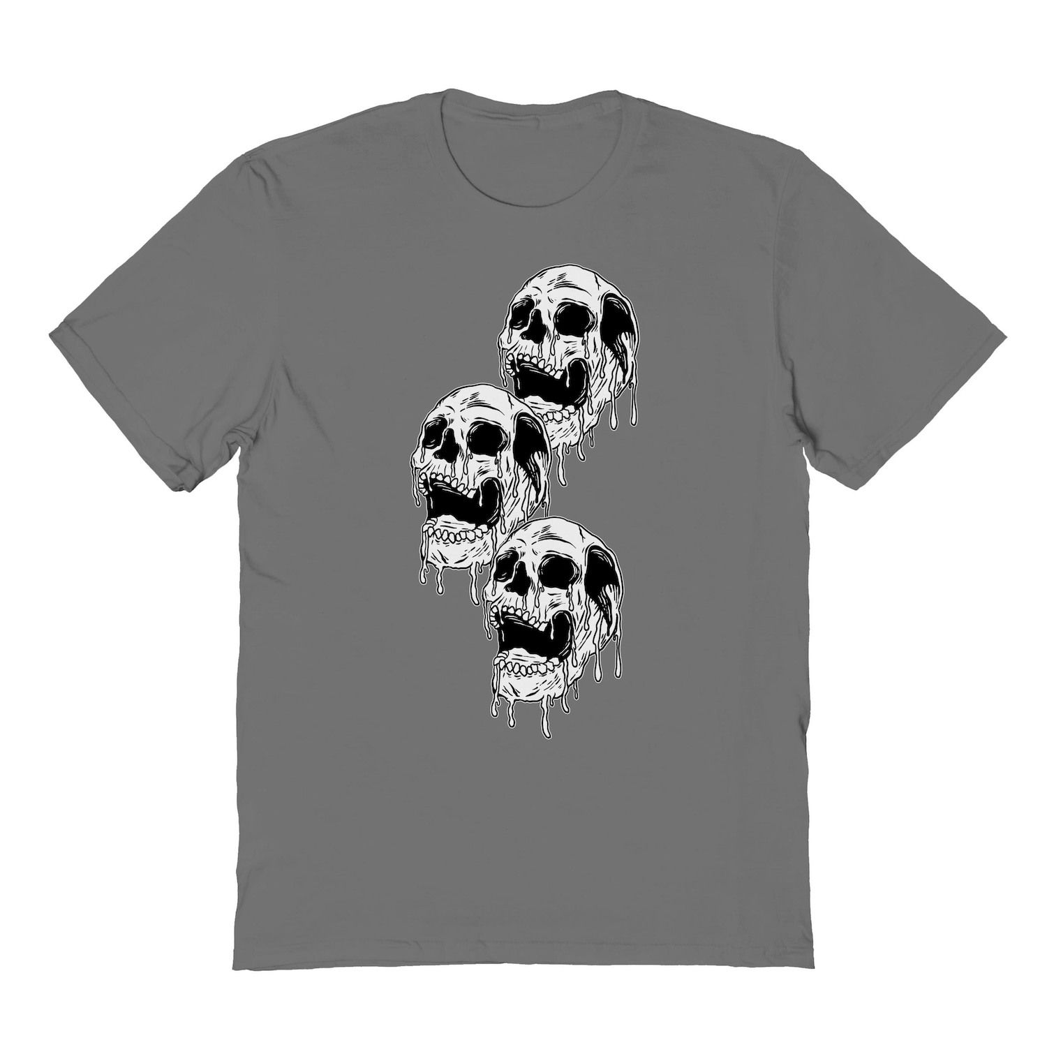 3 Skulls Piled Up Halloween Graphic Tee Unisex T-Shirt