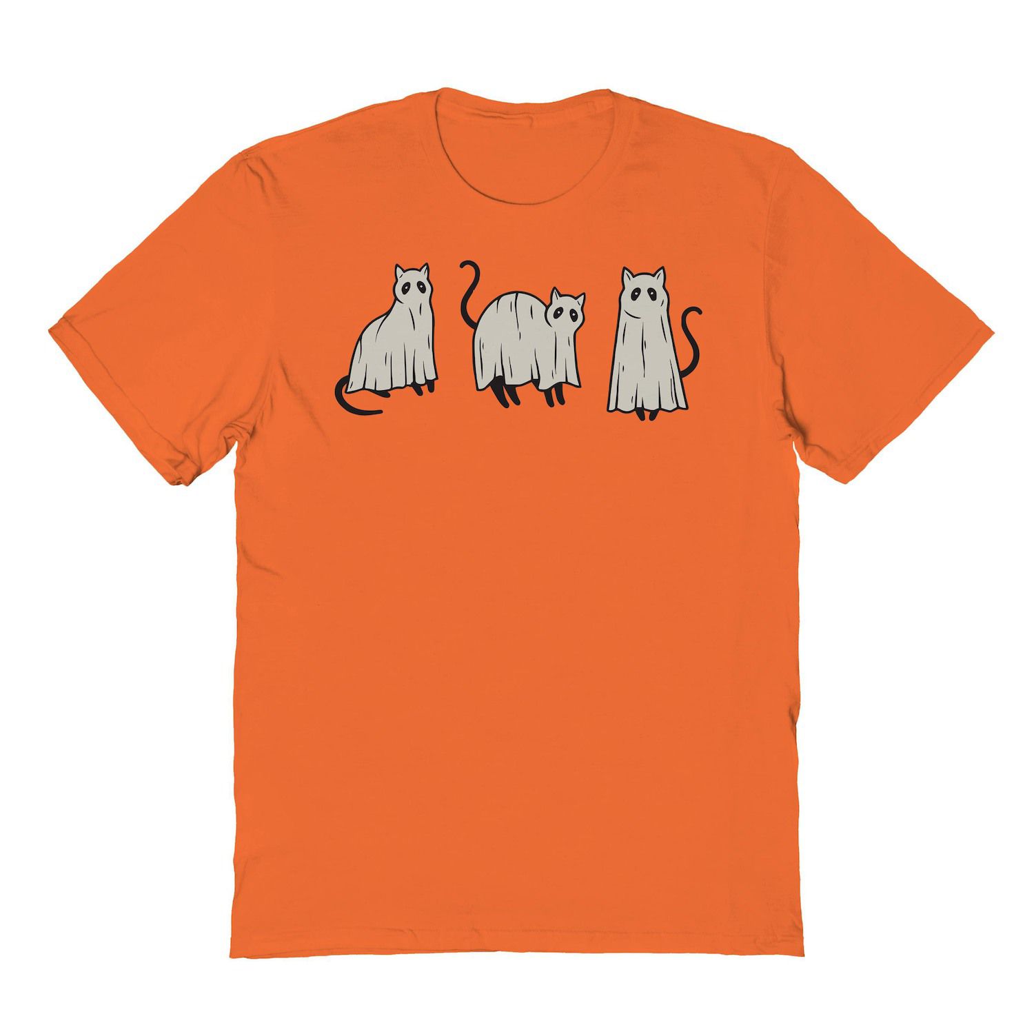 3 Ghost Cats Halloween Graphic Tee Unisex T-Shirt