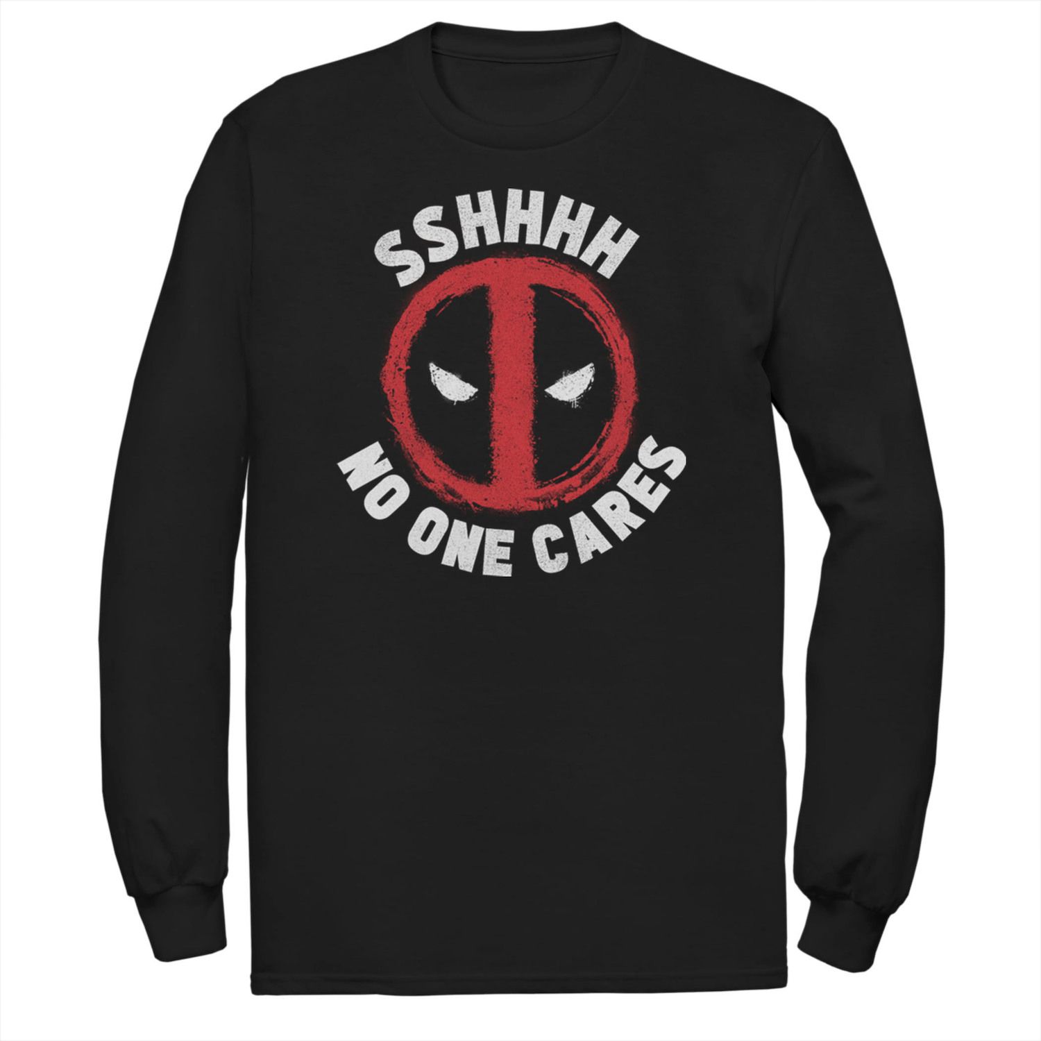 Deadpool No One Cares Logo Unisex Long Sleeve Graphic Tee T-Shirt