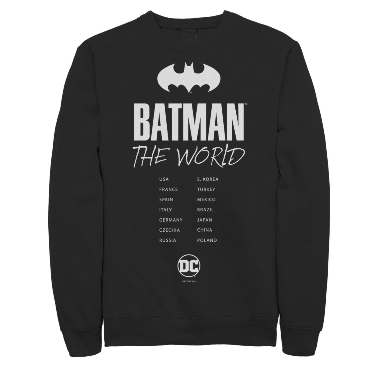 Batman: The World White Bat Logo Stamp Sweatshirt