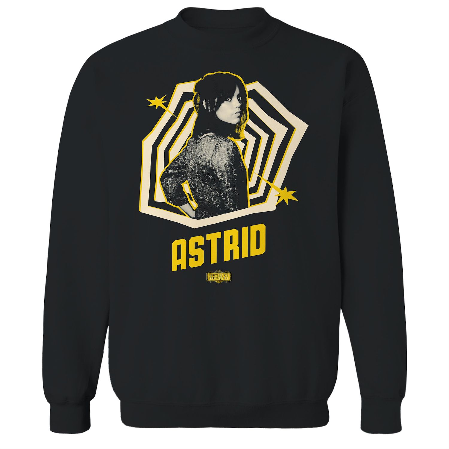 Astrid Pose Beetlejuice Graphic Crew Fleece Sweatshirt