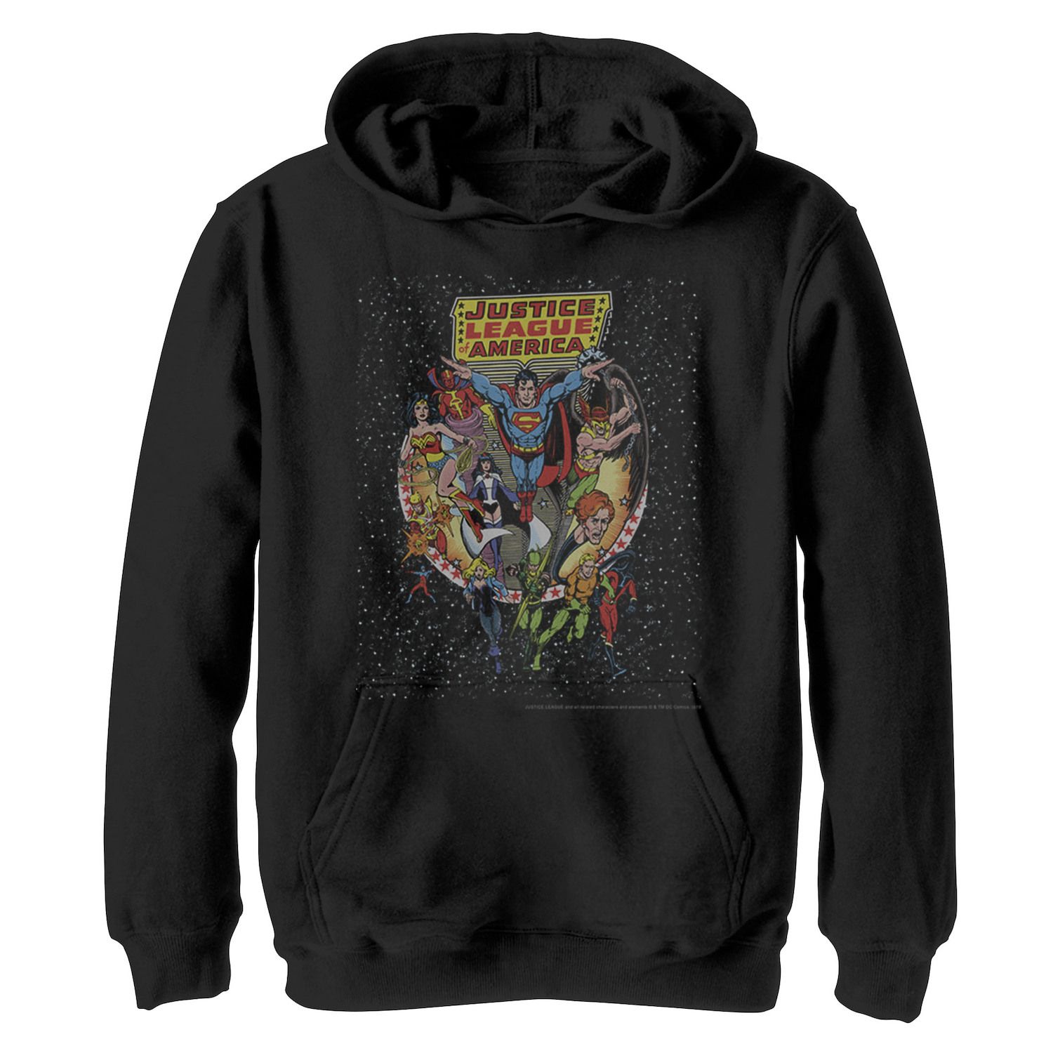 Boys 8-20 DC Comics Justice League Group Shot Distressed Poster Graphic Fleece Unisex Hoodie