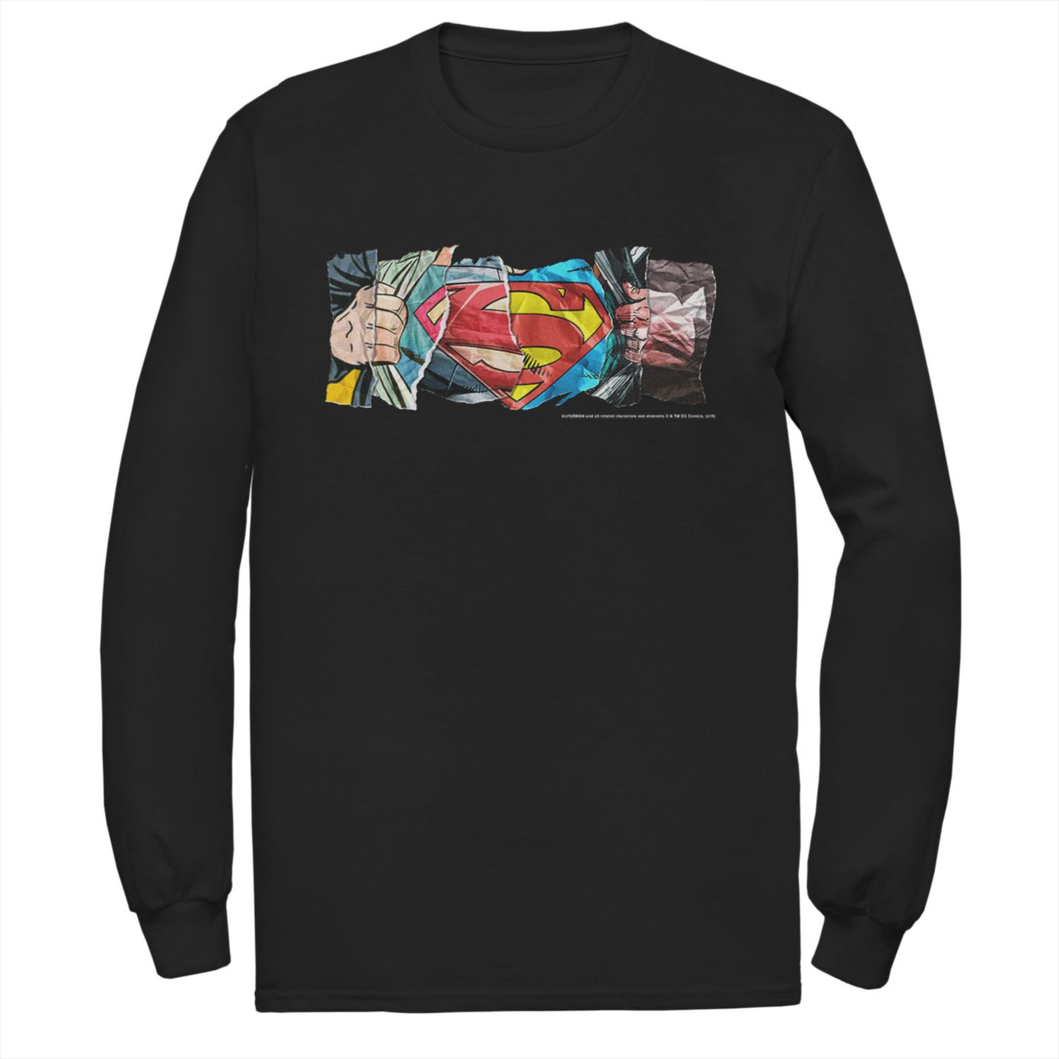 DC Comics Superman Paper Chest Logo Unisex Long Sleeve T-Shirt