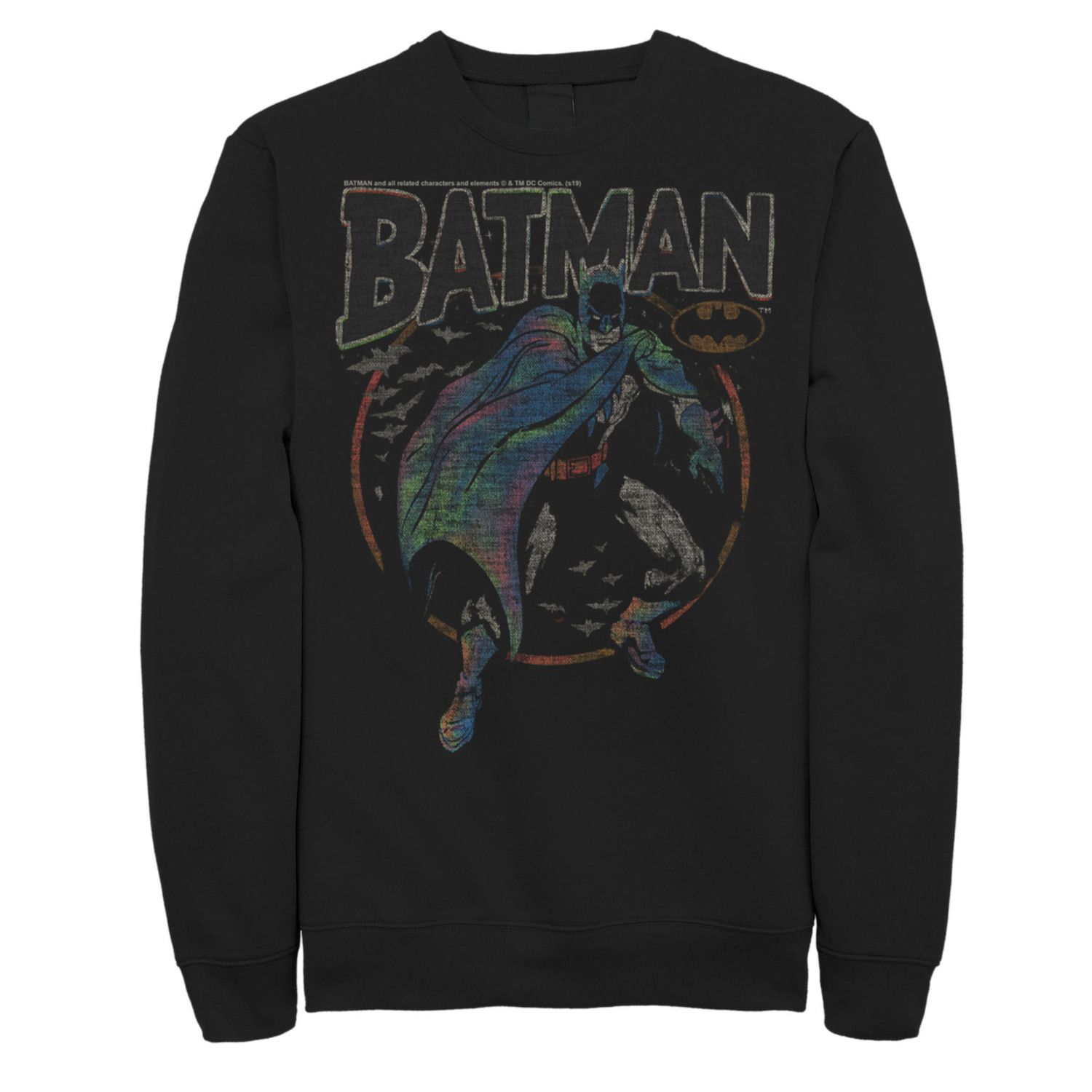 Batman Faded Colorful Poster Sweatshirt