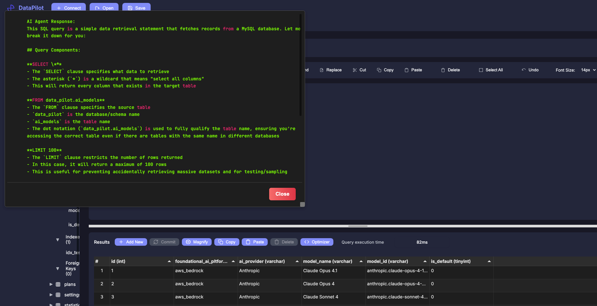 Fitora - The AI DB Editor