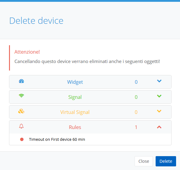 Deleting a device