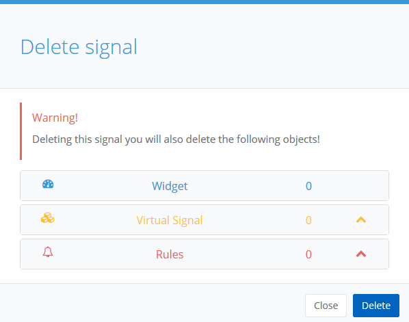 Deleting a signal