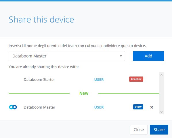 Share device
