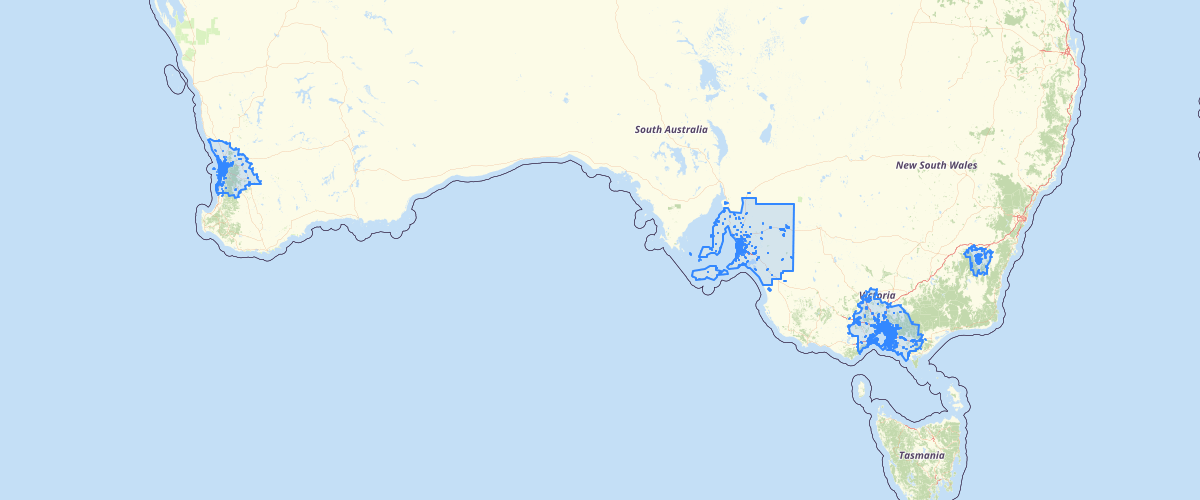 Australia - Average travel time to nearest public primary school by car during 2016 AM peak - Audit 2019