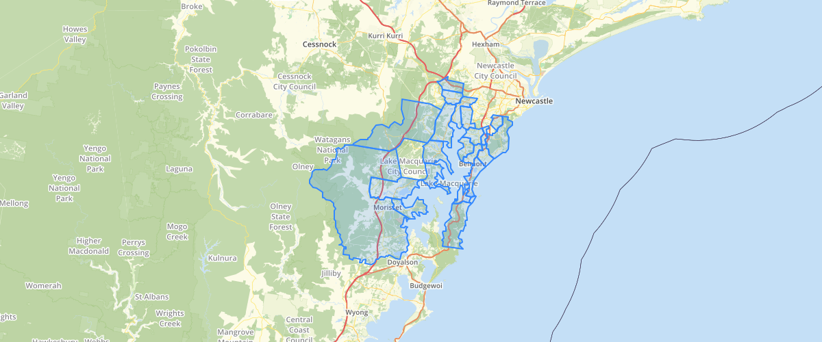 Australia - Bulk Waste Areas in Lake Macquarie