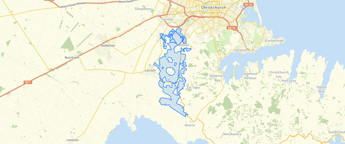 Canterbury - River Rating Districts - Drainage Area