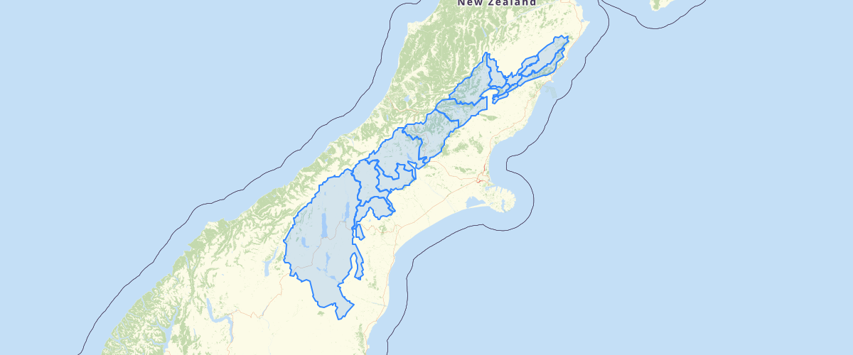 Canterbury - Wilding Conifer Survey Areas 2020