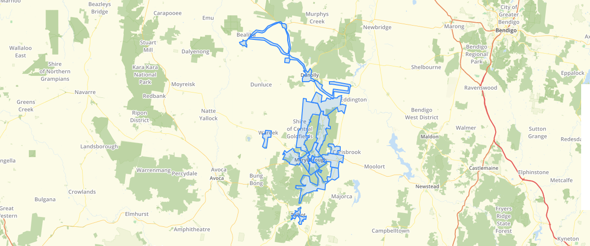 Australia - Central Goldfields Shire Garbage Collection Zones