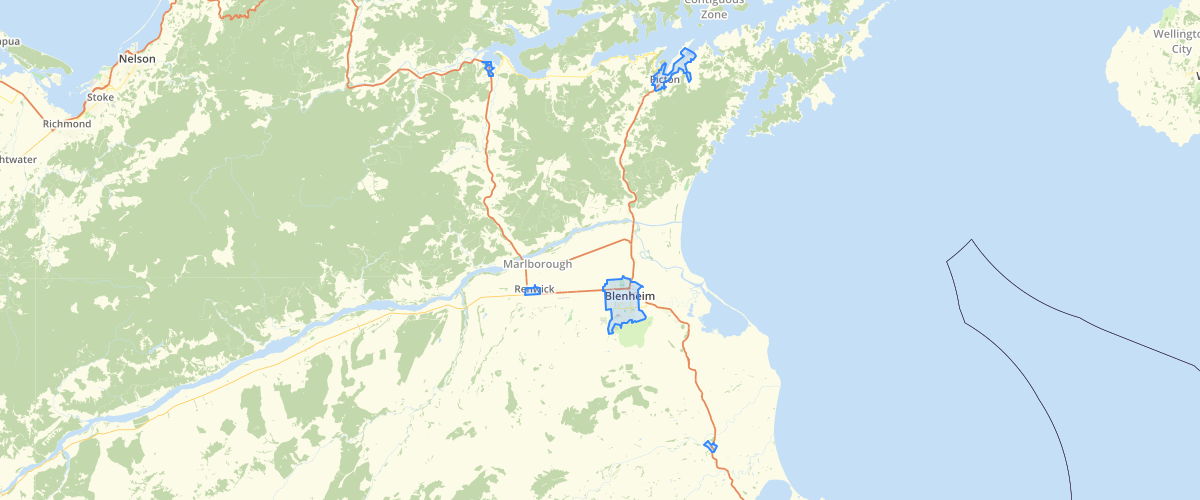 Marlborough - Speed Limits - Urban Traffic Areas