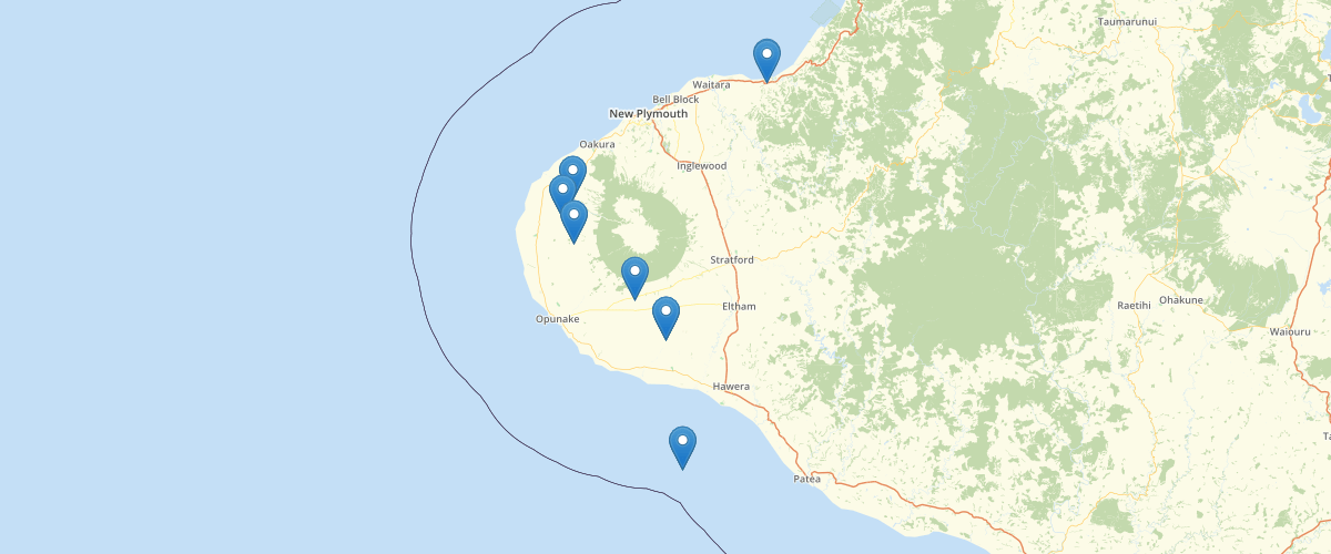 Taranaki Monitoring and Sampling - All sampling sites